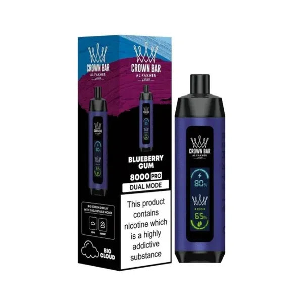 Al Fakher Crown Bar 5% Nicotine 8000k BLUEBERRY GUM